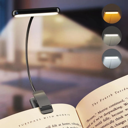 14 LED USB Rechargeable Book Light – Flexible, Clip-On Reading Lamp with Warm, Cool, and Daylight Options