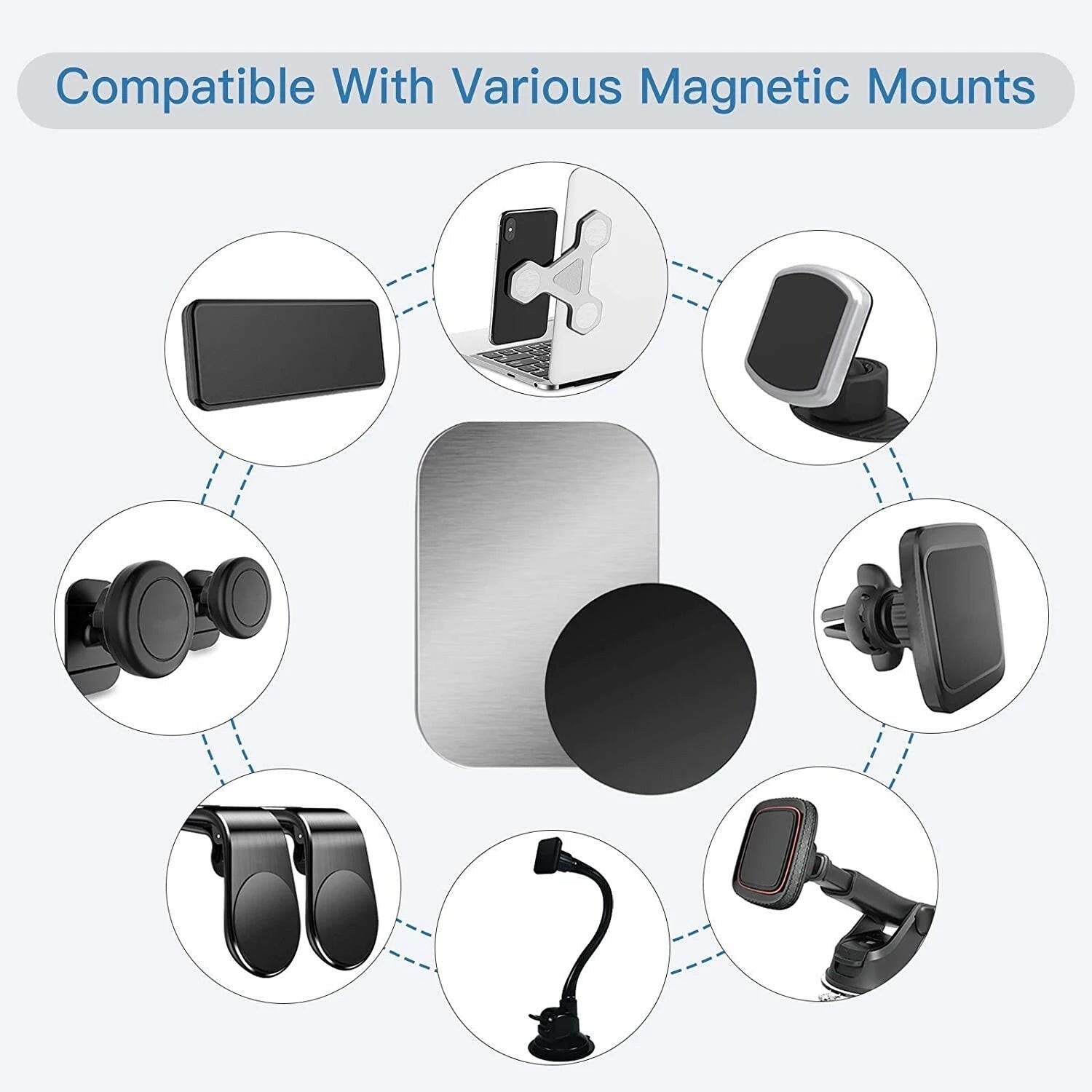 Metal Plate for Magnetic Phone Car Holder Universal Strong Adhesive Replacement Phone Plate Suitable for Phone Magnetic Mount