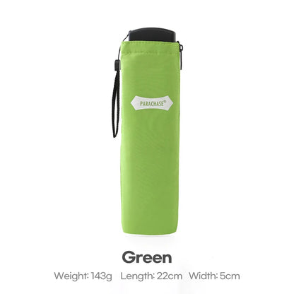 Parachase Flat Rain Umbrella Woman Lightweight 143g Foldable Mini Umbrella Pocket Portable Travel Folding Umbrella Windproof