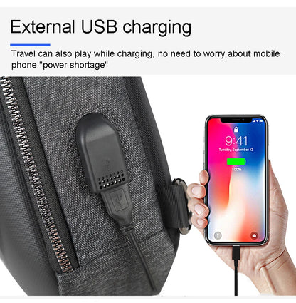 Men's Running Chest Bag – USB Charging Sling Pack for Travel, Cycling & College Students