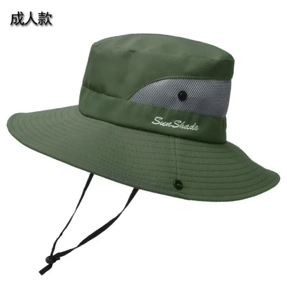 Womens Ponytail Sun Hat UV Protection Mesh Foldable Wide Brim Beach Fishing Bucket Hats Summer Hiking Outdoor Climbing hike Caps