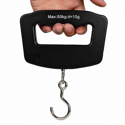 50KG/110LB Portable Digital Hanging Scale – LCD Luggage & Fish Weighing Scale with Hook