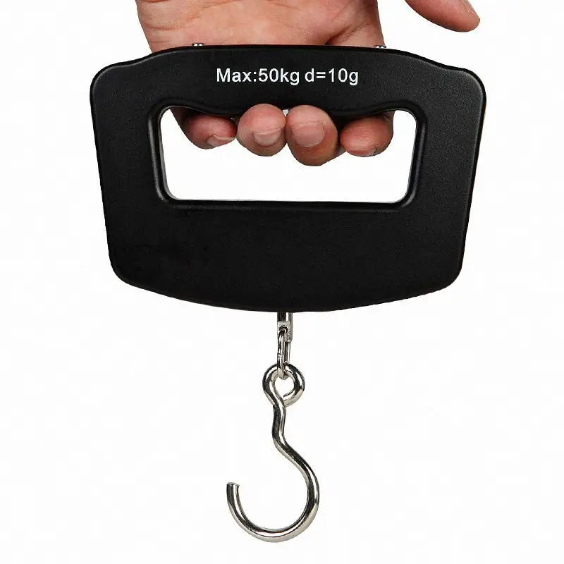 50KG/110LB Portable Digital Hanging Scale – LCD Luggage & Fish Weighing Scale with Hook