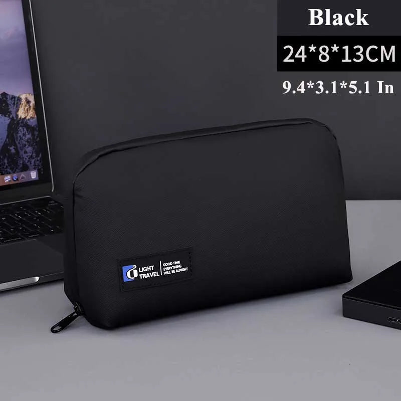 New Portable USB Cable Organizer Bag – Travel Storage Pouch for Earphones, Power Bank, Data Cables & Accessories