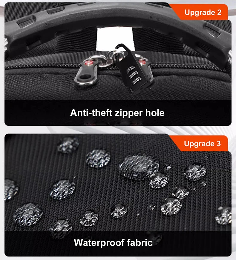 2025 Waterproof Laptop Backpack – 17/20 Inch Oxford Travel Rucksack for Men & Women, School Bag with Modern Design