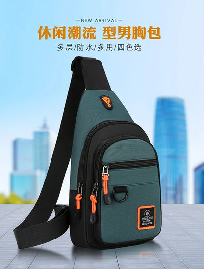 Fashion Men's Chest Bag – Lightweight Oxford Fabric Crossbody Shoulder Bag, Stylish Casual Waist Pack for Men