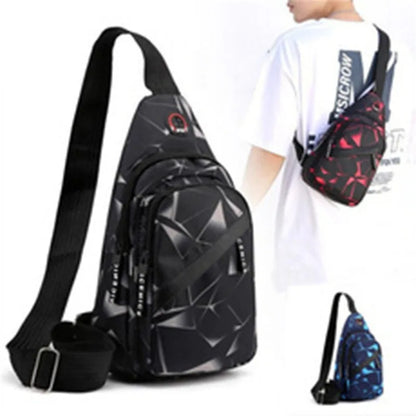 Oxford Cloth Casual Crossbody Bag – Unisex Sports Travel Outdoor Backpack, Lightweight Lovers Chest Shoulder Bag