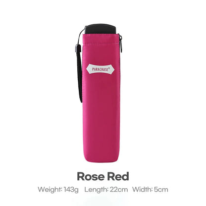 Parachase Flat Rain Umbrella Woman Lightweight 143g Foldable Mini Umbrella Pocket Portable Travel Folding Umbrella Windproof