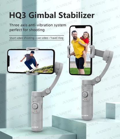 AXNEN 3-Axis Handheld Gimbal Stabilizer – Selfie Stick & Tripod for Vlogging & Smartphone Video Recording