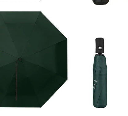 Automatic UV Umbrella Black Glue Sun And Rain Dual Purpose Sunshade Umbrella Logo Printable Three Fold UV Protection Business Ad