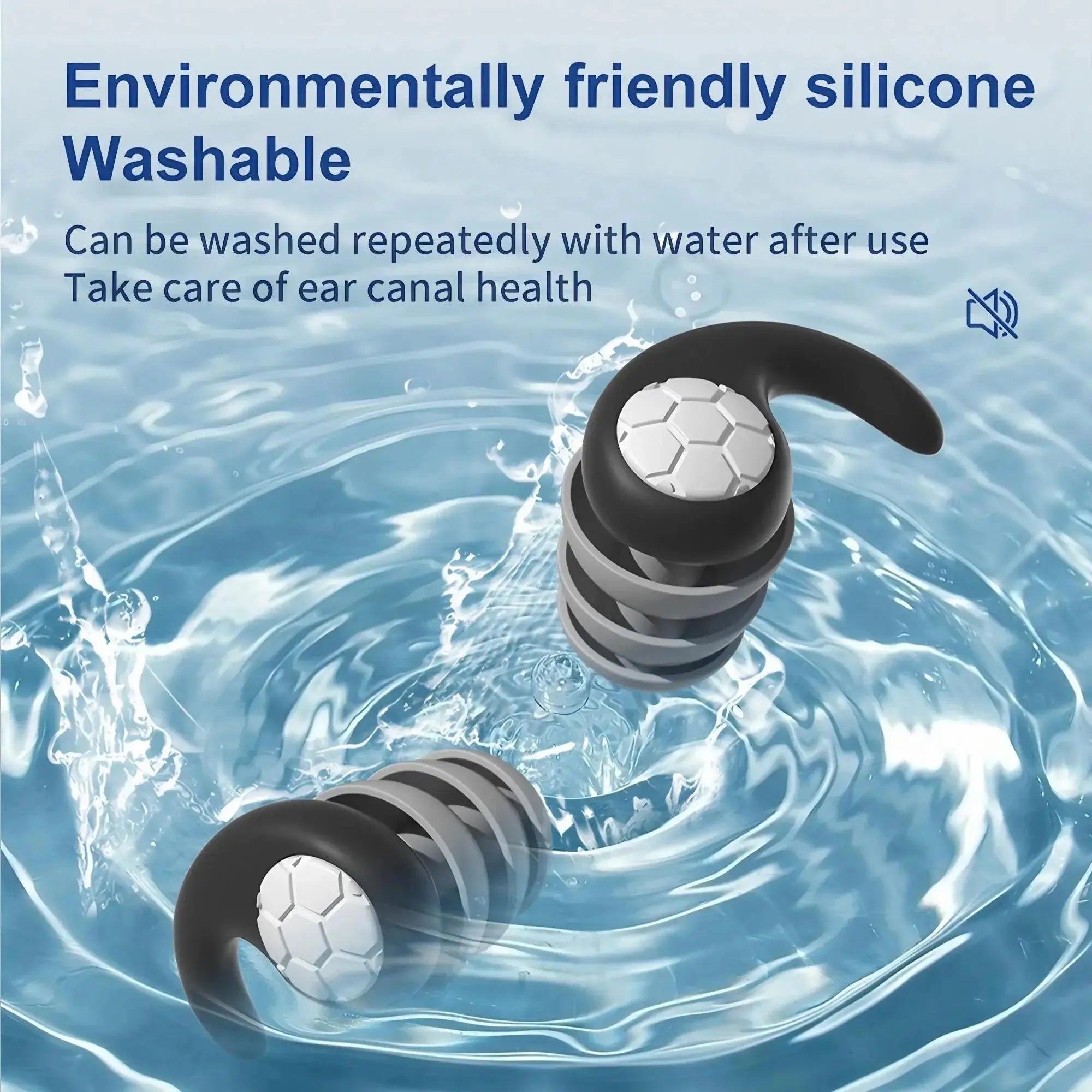 Reusable Soft Silicone Ear Plugs – Noise Reduction & Waterproof Protection for Sleep, Travel & Swimming!