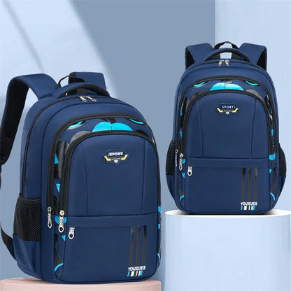 Waterproof Primary School Backpack – Durable & Spacious Book Bag for Teen Boys!