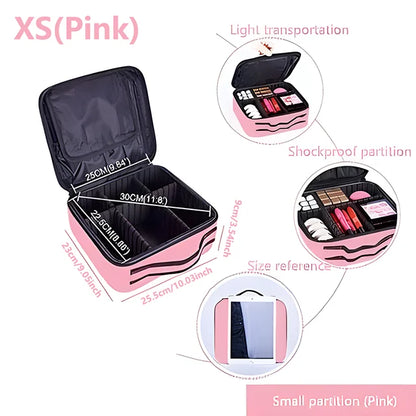 Professional Large Capacity Makeup Case – Travel Beauty Cosmetic Organizer & Nail Tool Box