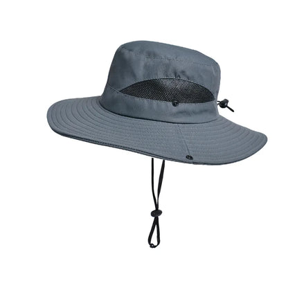 Summer UPF50+ Sun Hats For Women Men Breathable Mesh Boonie Hat Foldable UV Protection Hiking Fishing Hat Male Bucket Hats