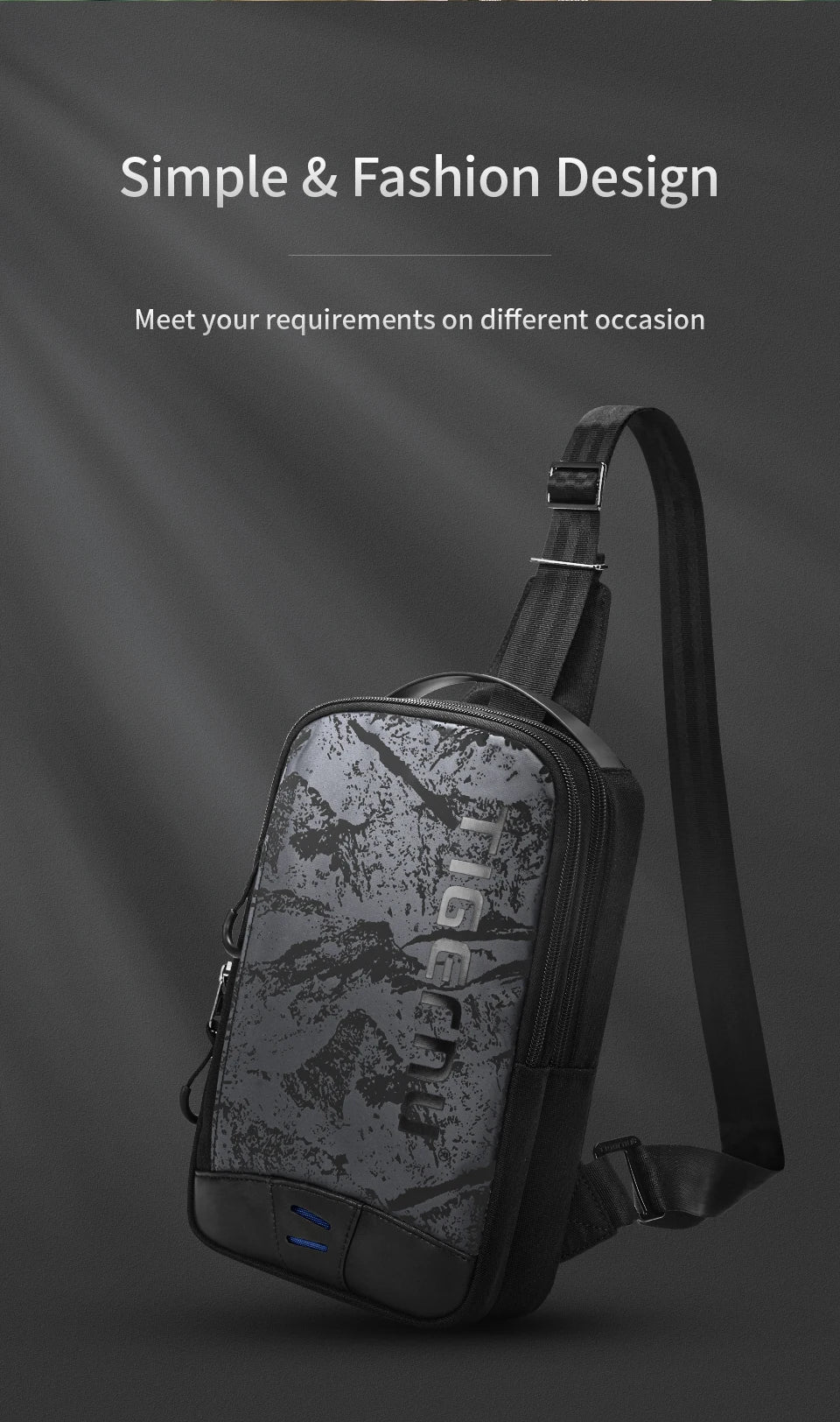 Men's Cool Style Chest Bag – Lightweight Crossbody Shoulder Bag with Lifetime Warranty
