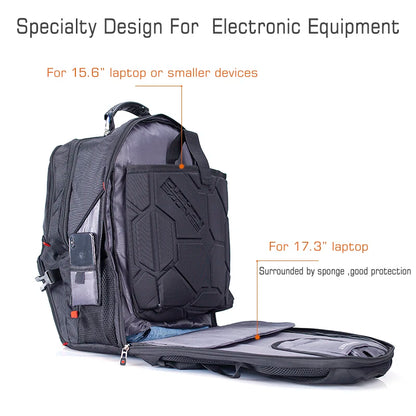 Swiss Multifunctional 17-Inch Laptop Backpack – Durable Travel & College Bag with USB Charging & Water Resistance