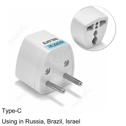 KR Plug Adapter – Universal Travel Adapter AU/UK/US to EU Type E/F Socket | France, Spain, Germany Compatible AC Power Outlet