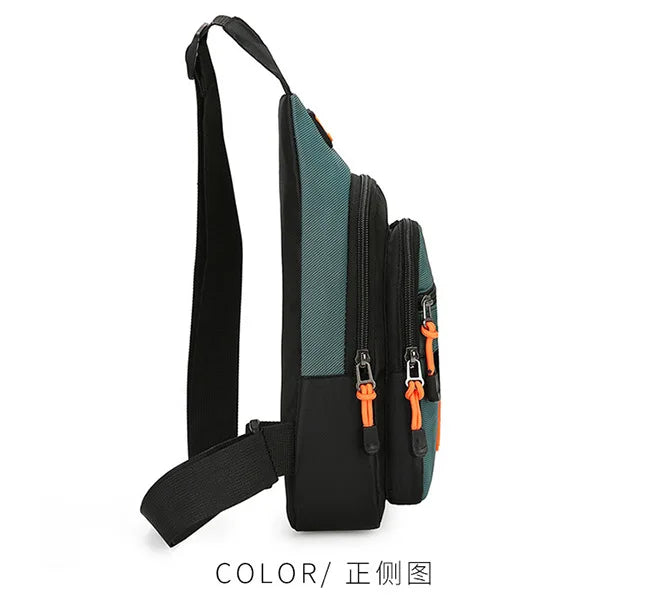 Fashion Men's Chest Bag – Lightweight Oxford Fabric Crossbody Shoulder Bag, Stylish Casual Waist Pack for Men