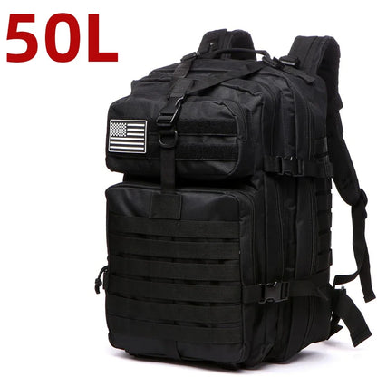 1000D Nylon Waterproof Tactical Backpack – Outdoor Rucksack for Camping, Hiking, Trekking, Fishing & Hunting (25L/50L)