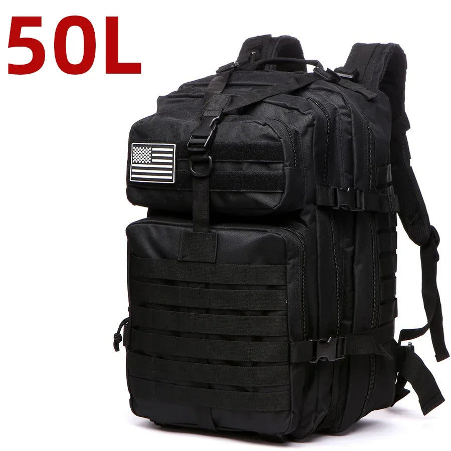 1000D Nylon Waterproof Tactical Backpack – Outdoor Rucksack for Camping, Hiking, Trekking, Fishing & Hunting (25L/50L)