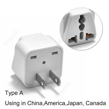 Universal Travel Plug Adapter – UK/EU/KR/US/AU/Brazil/French to Worldwide Power Socket Converter