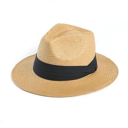 Sombrero Panama Hombre Summer Sun Protection Straw Hat Five Cent Grass Woven Panama Hat For Men Big Head Big Size Gentleman Hats