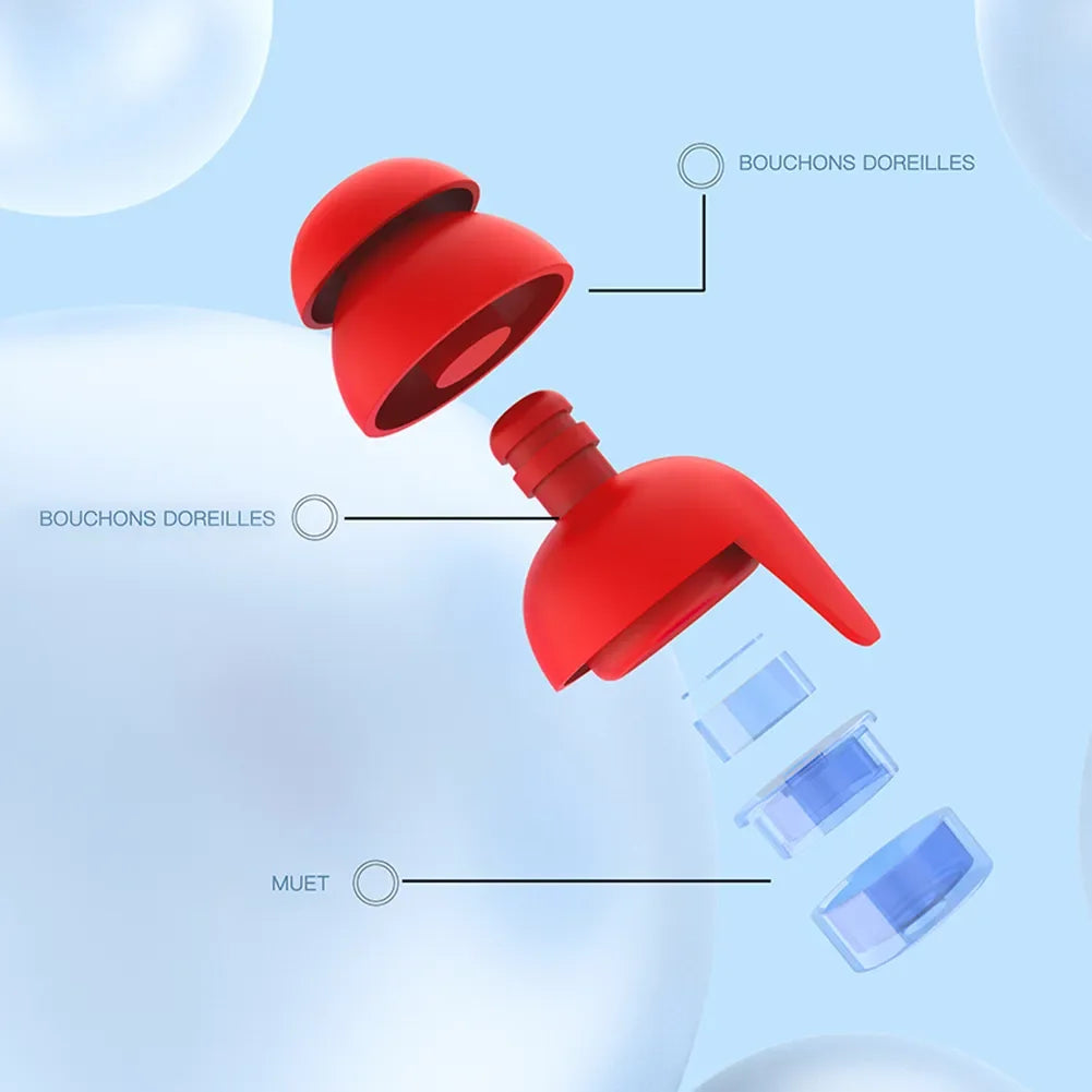 Silicone Soundproof Earplug Anti Noise Sleeping Ear Plugs Sound Insulation Noise Reduction Ear Protection Swimming Earplugs