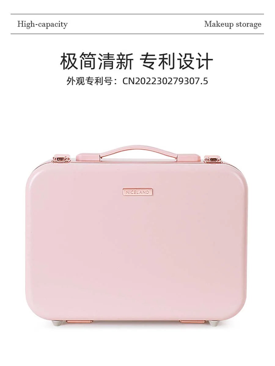 Large-Capacity LED Makeup Case with Mirror – Portable Professional Cosmetic Storage Box