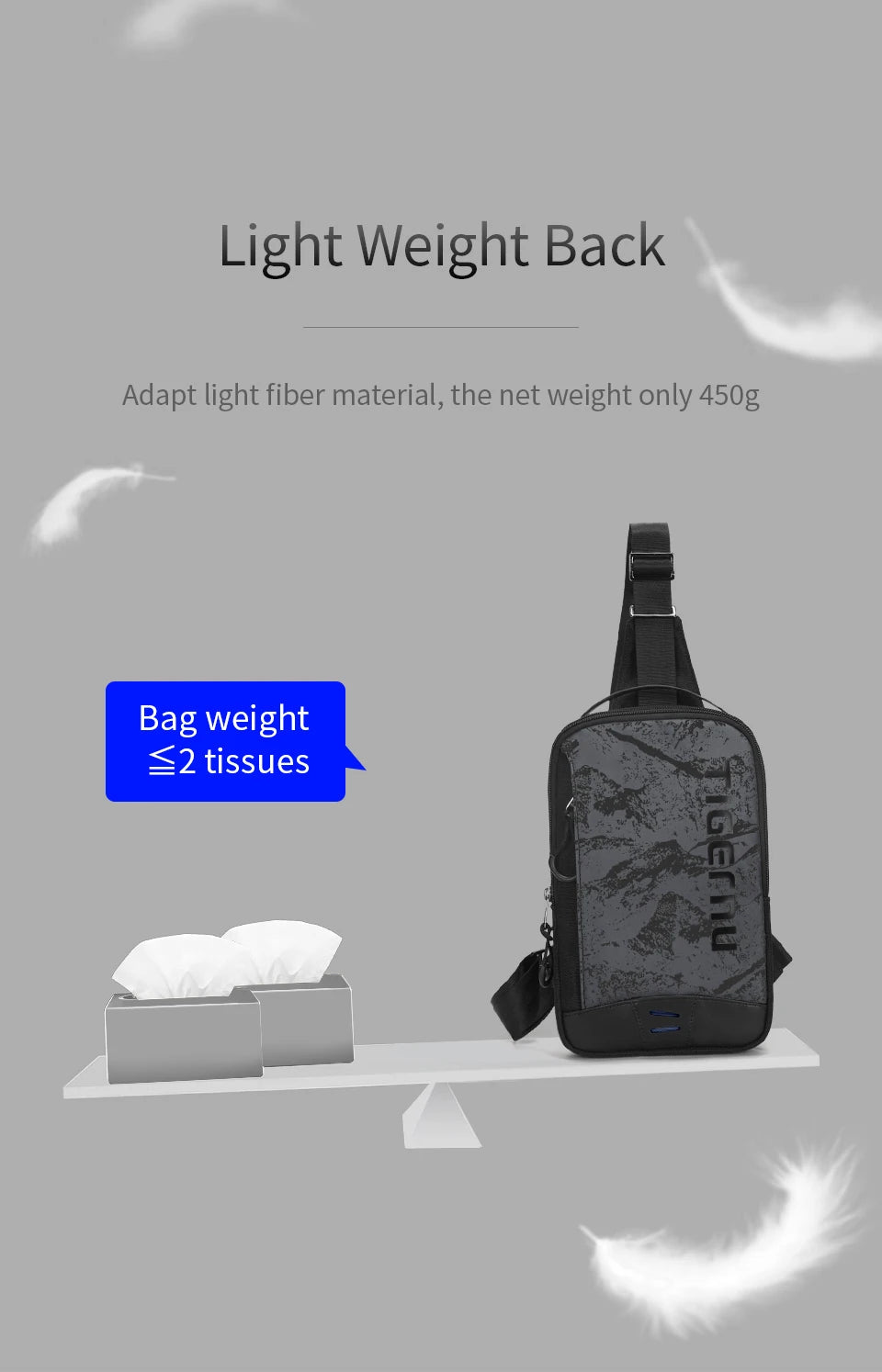 Men's Cool Style Chest Bag – Lightweight Crossbody Shoulder Bag with Lifetime Warranty