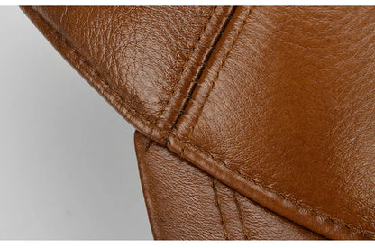 2025 Adjustable Men's Genuine Cowhide Leather Baseball Cap for Fall Winter Outdoor Sports Hat Men Real Cowhide Leather Caps