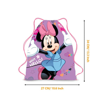 Disney Minnie & Mickey Drawstring Backpack – Cute & Lightweight Cartoon Bag for Kids, School, & Party Gifts!