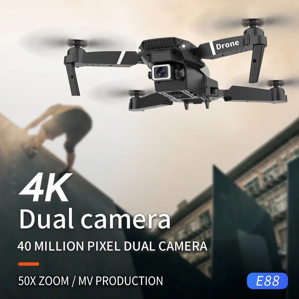 KBDFA E88 Pro 2023 WiFi FPV Drone – Foldable Quadcopter with 4K HD Camera & Altitude Hold