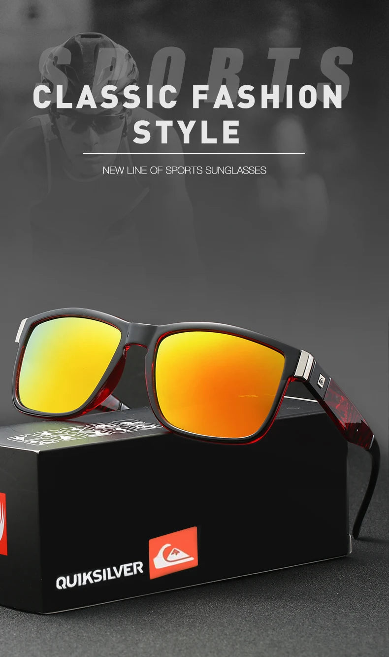 QUIKSILVER Classic Square Sunglasses Men Women Sports Outdoor Beach Surfing Sun Glasses UV400 Goggles