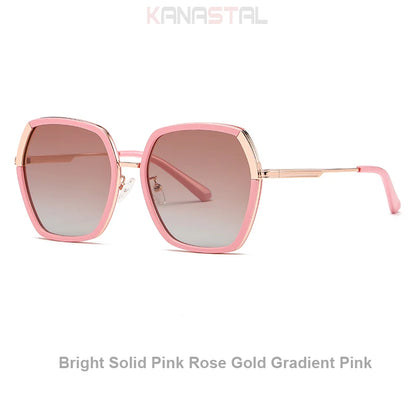New Polarized Sunglasses Women UV400 Sun Glasses Men Metal Eyeglasses Frame Driving Beach Party Travel Anti Glare Shade Eyewear