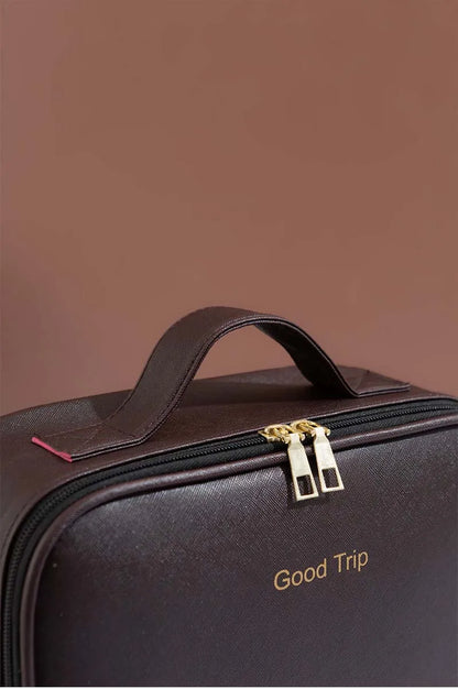 LED Travel Makeup Bag with Mirror – Large-Capacity Portable Storage Case with Combination Lock