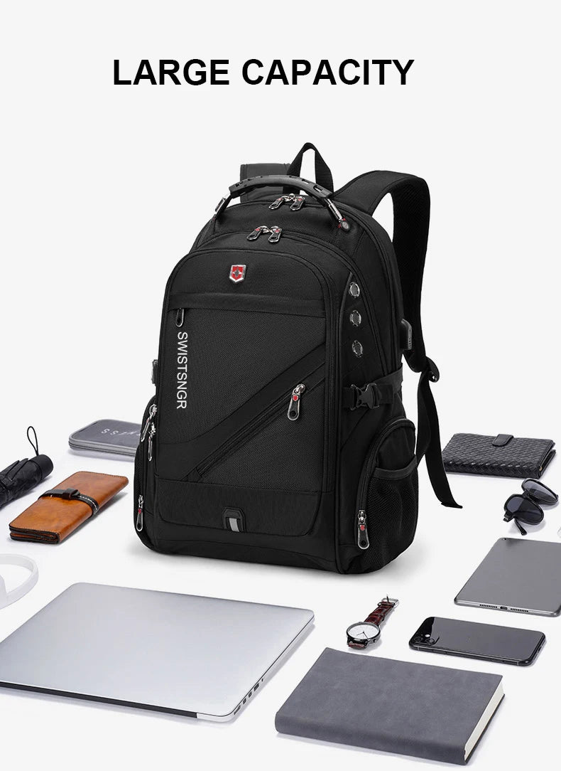2025 Waterproof Laptop Backpack – 17/20 Inch Oxford Travel Rucksack for Men & Women, School Bag with Modern Design