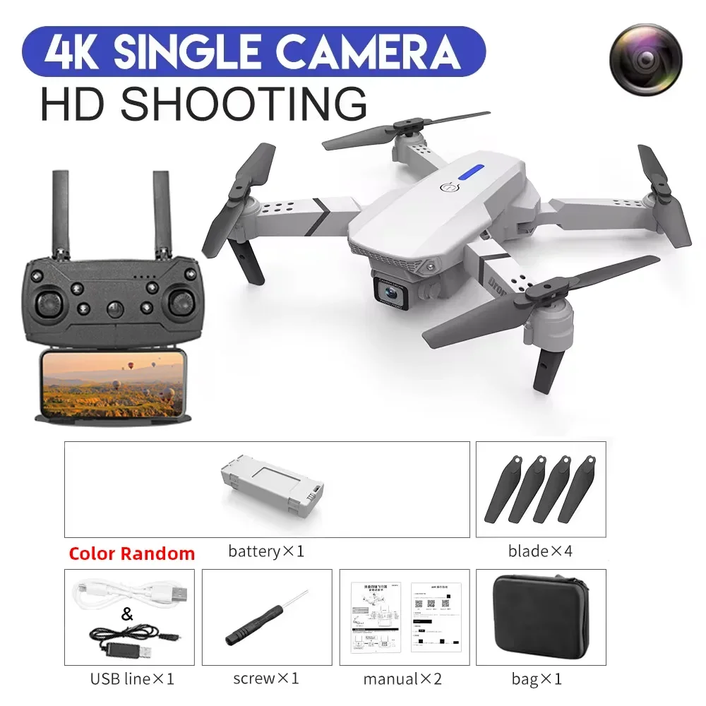 KBDFA E88 Pro 2023 WiFi FPV Drone – Foldable Quadcopter with 4K HD Camera & Altitude Hold