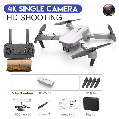 KBDFA E88 Pro 2023 WiFi FPV Drone – Foldable Quadcopter with 4K HD Camera & Altitude Hold