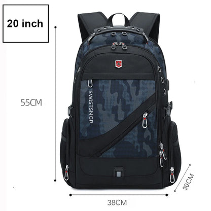 2025 Waterproof Laptop Backpack – 17/20 Inch Oxford Travel Rucksack for Men & Women, School Bag with Modern Design