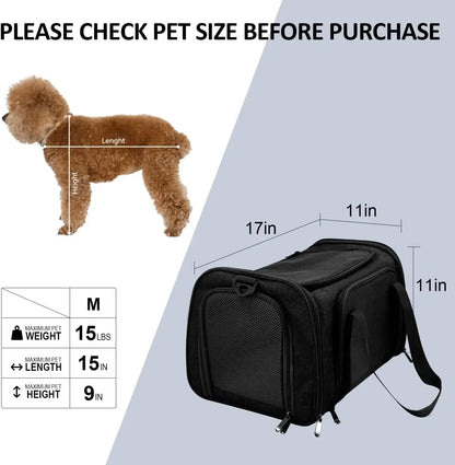 Cat Carriers Dog Carrier Pet for Small Medium Cats Dogs Puppies up to 15 Lbs, TSA Airline Approved Soft Sided