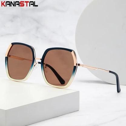 New Polarized Sunglasses Women UV400 Sun Glasses Men Metal Eyeglasses Frame Driving Beach Party Travel Anti Glare Shade Eyewear