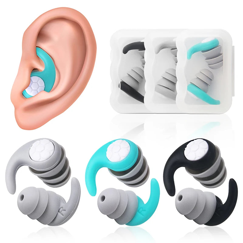 Reusable Soft Silicone Ear Plugs – Noise Reduction & Waterproof Protection for Sleep, Travel & Swimming!