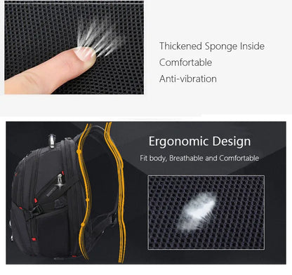 Swiss Multifunctional 17-Inch Laptop Backpack – Durable Travel & College Bag with USB Charging & Water Resistance