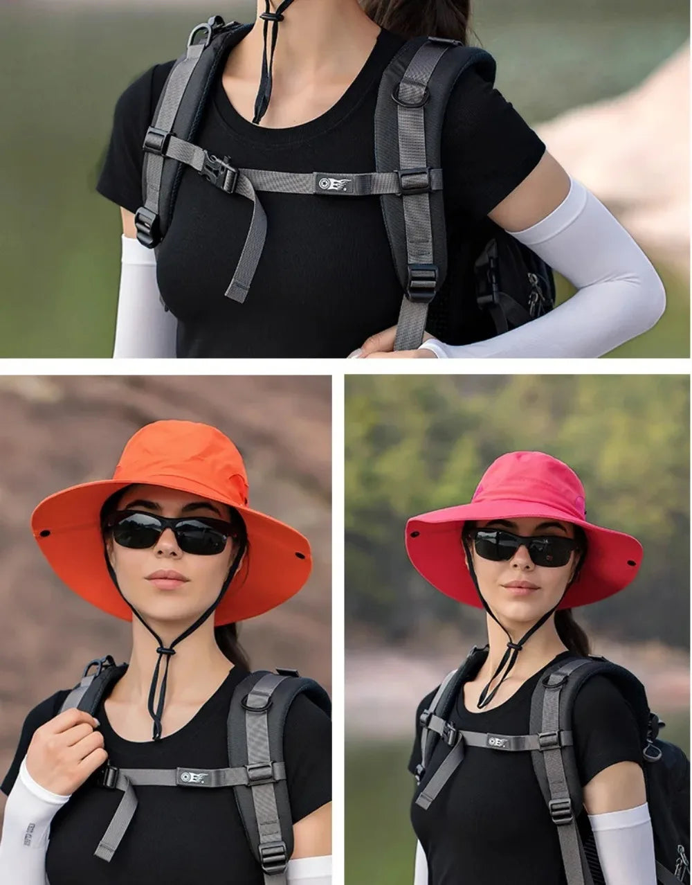 Womens Ponytail Sun Hat UV Protection Mesh Foldable Wide Brim Beach Fishing Bucket Hats Summer Hiking Outdoor Climbing hike Caps