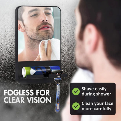 TAILI Fogless Shower Mirror with Razor Holder – Rust-Proof, Removable Suction Bathroom Mirror