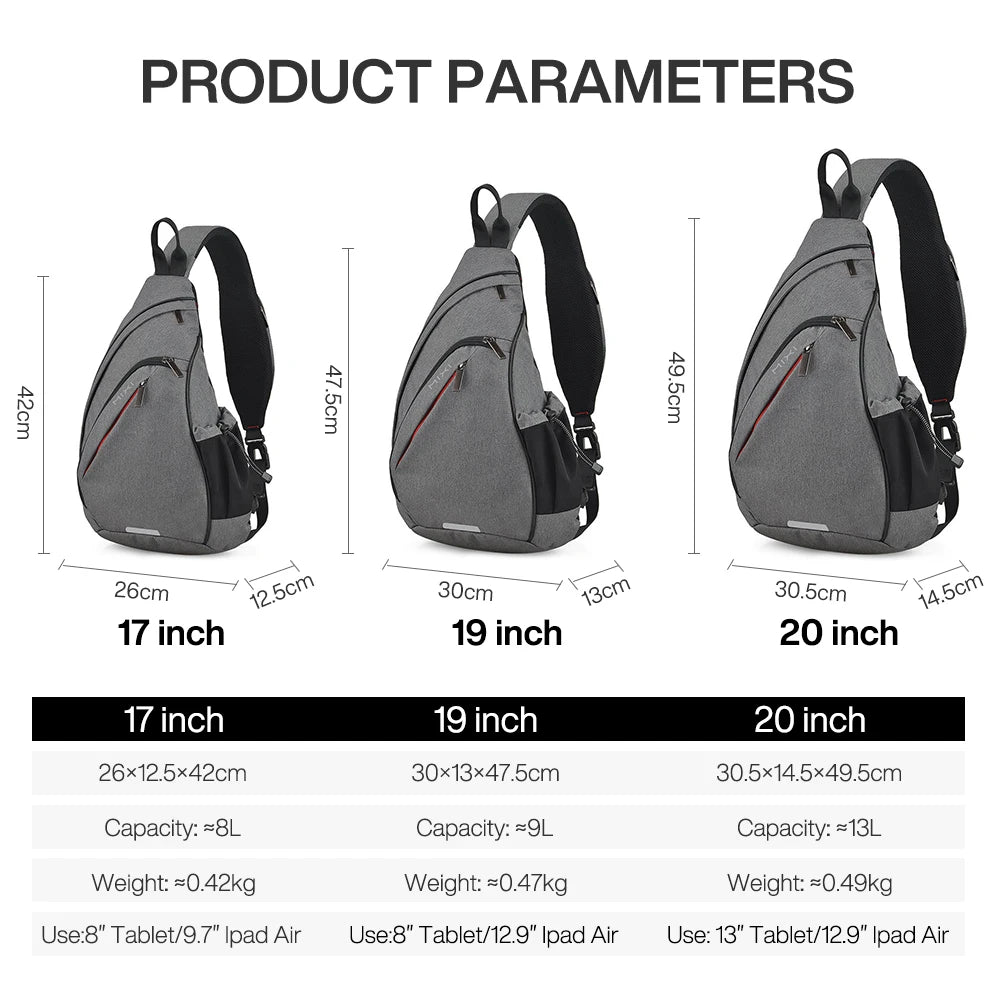 Mixi Men's & Women's Sling Backpack – Versatile USB Crossbody Bag for Travel, Sports & School