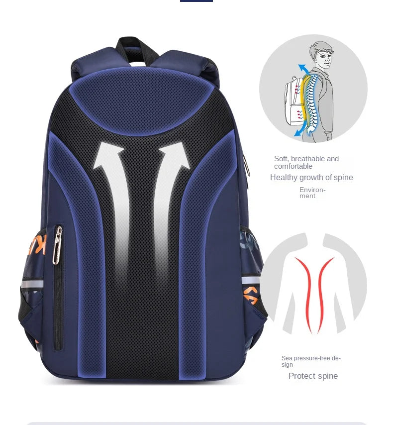 Waterproof Orthopedic School Backpack – Durable & Comfortable Book Bag for Boys & Primary Students!