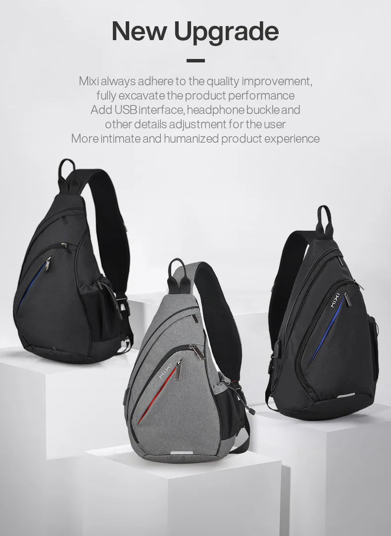 Mixi Men's & Women's Sling Backpack – Versatile USB Crossbody Bag for Travel, Sports & School
