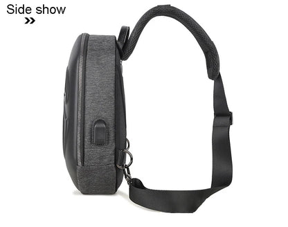 Men's Running Chest Bag – USB Charging Sling Pack for Travel, Cycling & College Students