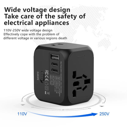 Universal Multi-Function Travel Adapter – All-in-One Plug Converter with 2.4A Fast Charging!